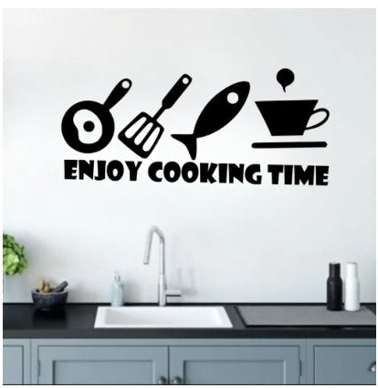 Enjoy Cooking Time Diy Kitchen Restaurant Wall Stickers Home Decoration Vinyl Art Decal