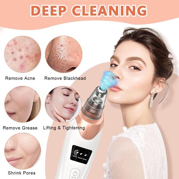 Face Vacuum Blackhead Remover Pore Cleaner | Electric Deep Cleansing Tool For Nose & Face