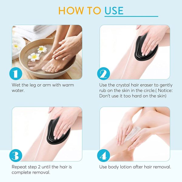 Magic Crystal Hair Remover Bleame Crystal Hair Eraser – Painless Exfoliation Hair Removal Tool For Arms Legs Back.